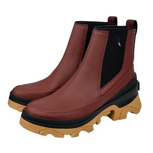Sorel Brex Boot Chelsea Chunky 9.5 Waterproof Ankle Boots Red Cherry Women's NEW